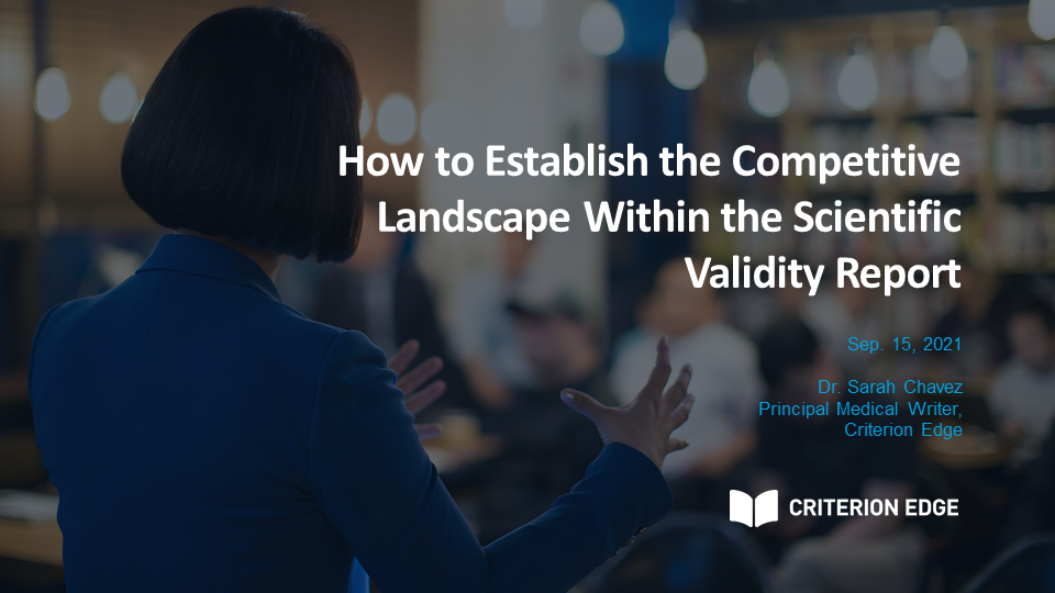 how to establish the competitive landscape within the scientific validity report with the state of the art search
